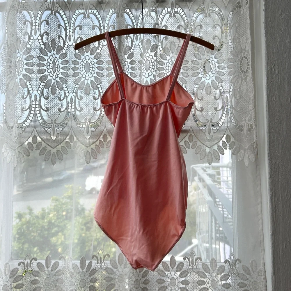 Made in USA Vintage Sweet Pink Ruched Silky Bodysuit
Small Women Ballet Leotard - Picture 6 of 6